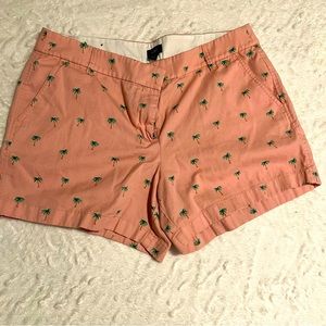 J Crew pink shorts w embroidered palm trees 💖🌴 women’s size 14